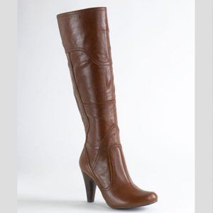 GUESS Pozina Pump Heel Leather Riding Boots Size 7